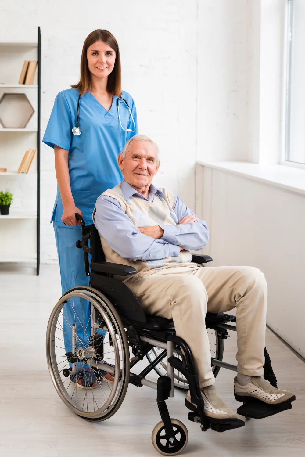 Caregiver with an elderly man